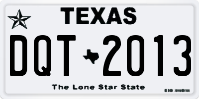 TX license plate DQT2013