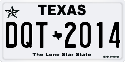 TX license plate DQT2014