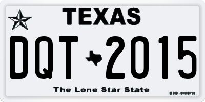 TX license plate DQT2015