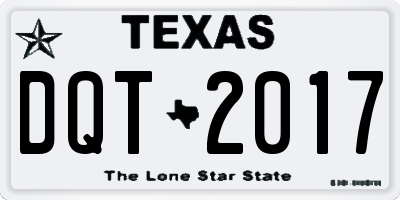 TX license plate DQT2017