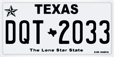 TX license plate DQT2033
