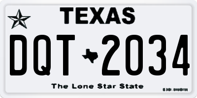 TX license plate DQT2034