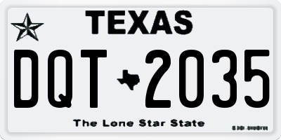 TX license plate DQT2035