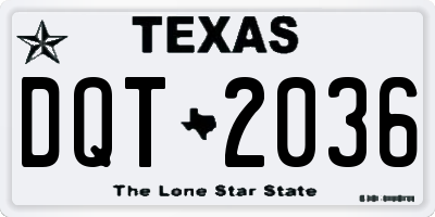 TX license plate DQT2036