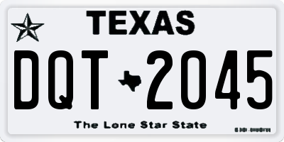 TX license plate DQT2045