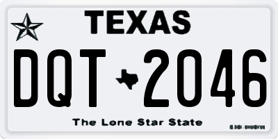 TX license plate DQT2046