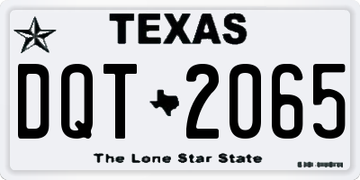 TX license plate DQT2065