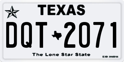 TX license plate DQT2071