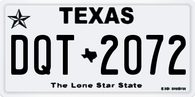 TX license plate DQT2072