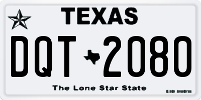 TX license plate DQT2080