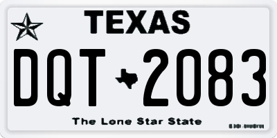 TX license plate DQT2083