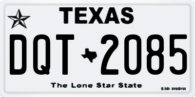 TX license plate DQT2085
