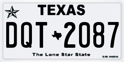 TX license plate DQT2087