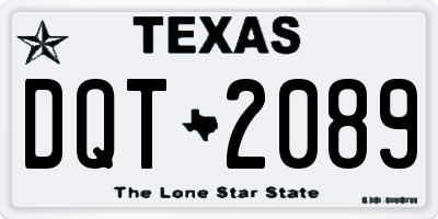 TX license plate DQT2089