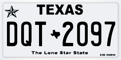 TX license plate DQT2097