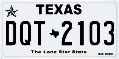 TX license plate DQT2103
