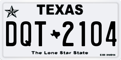TX license plate DQT2104