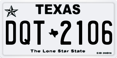 TX license plate DQT2106