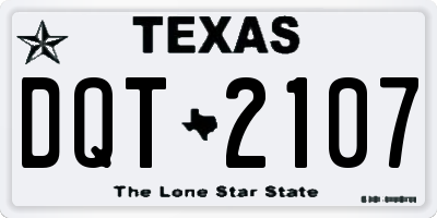 TX license plate DQT2107