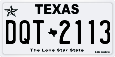 TX license plate DQT2113