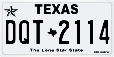 TX license plate DQT2114