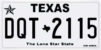 TX license plate DQT2115