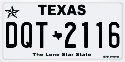 TX license plate DQT2116