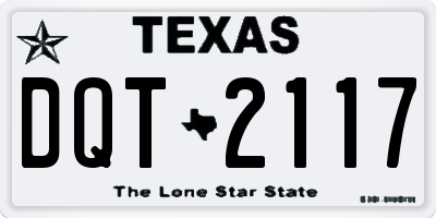 TX license plate DQT2117