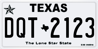 TX license plate DQT2123