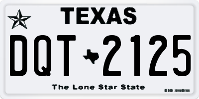 TX license plate DQT2125