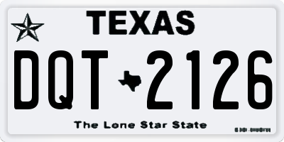 TX license plate DQT2126