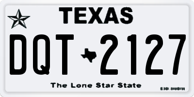 TX license plate DQT2127