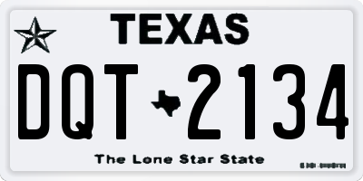 TX license plate DQT2134