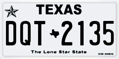 TX license plate DQT2135