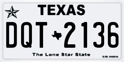 TX license plate DQT2136