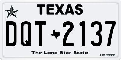 TX license plate DQT2137