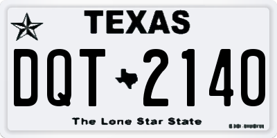 TX license plate DQT2140