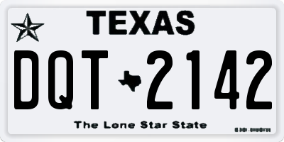 TX license plate DQT2142