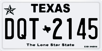 TX license plate DQT2145