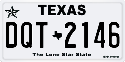 TX license plate DQT2146