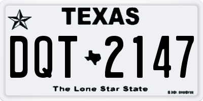 TX license plate DQT2147