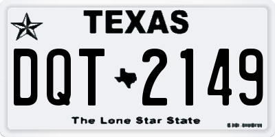 TX license plate DQT2149