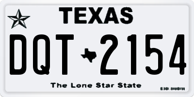 TX license plate DQT2154