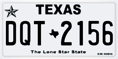 TX license plate DQT2156