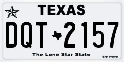 TX license plate DQT2157