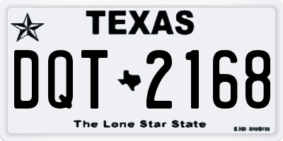 TX license plate DQT2168