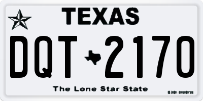 TX license plate DQT2170