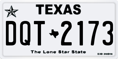 TX license plate DQT2173