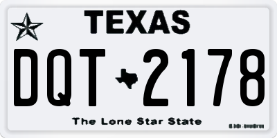 TX license plate DQT2178