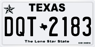 TX license plate DQT2183